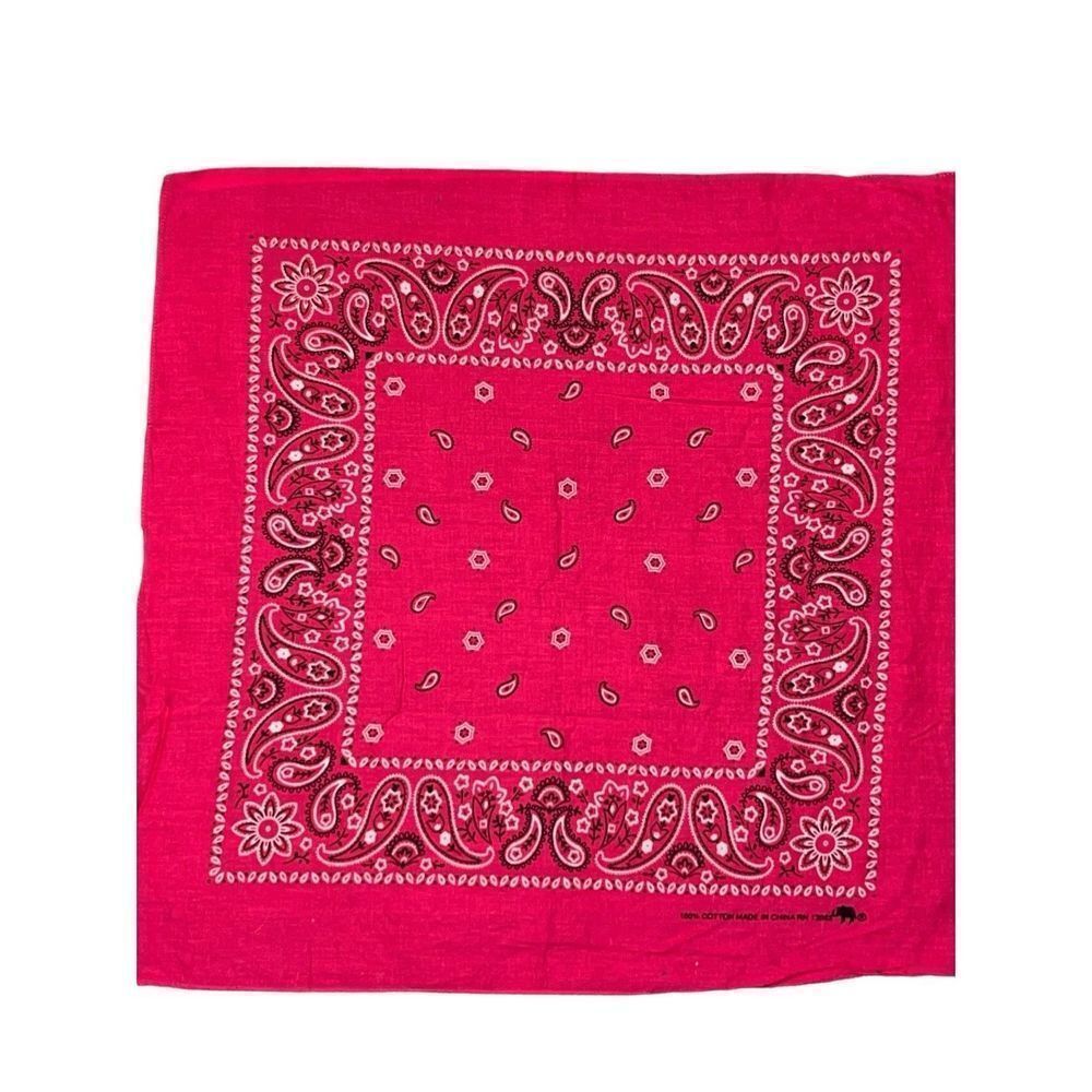 New Hot Pink Paisley Print Bandana Pocket Square Kerchief Hankie